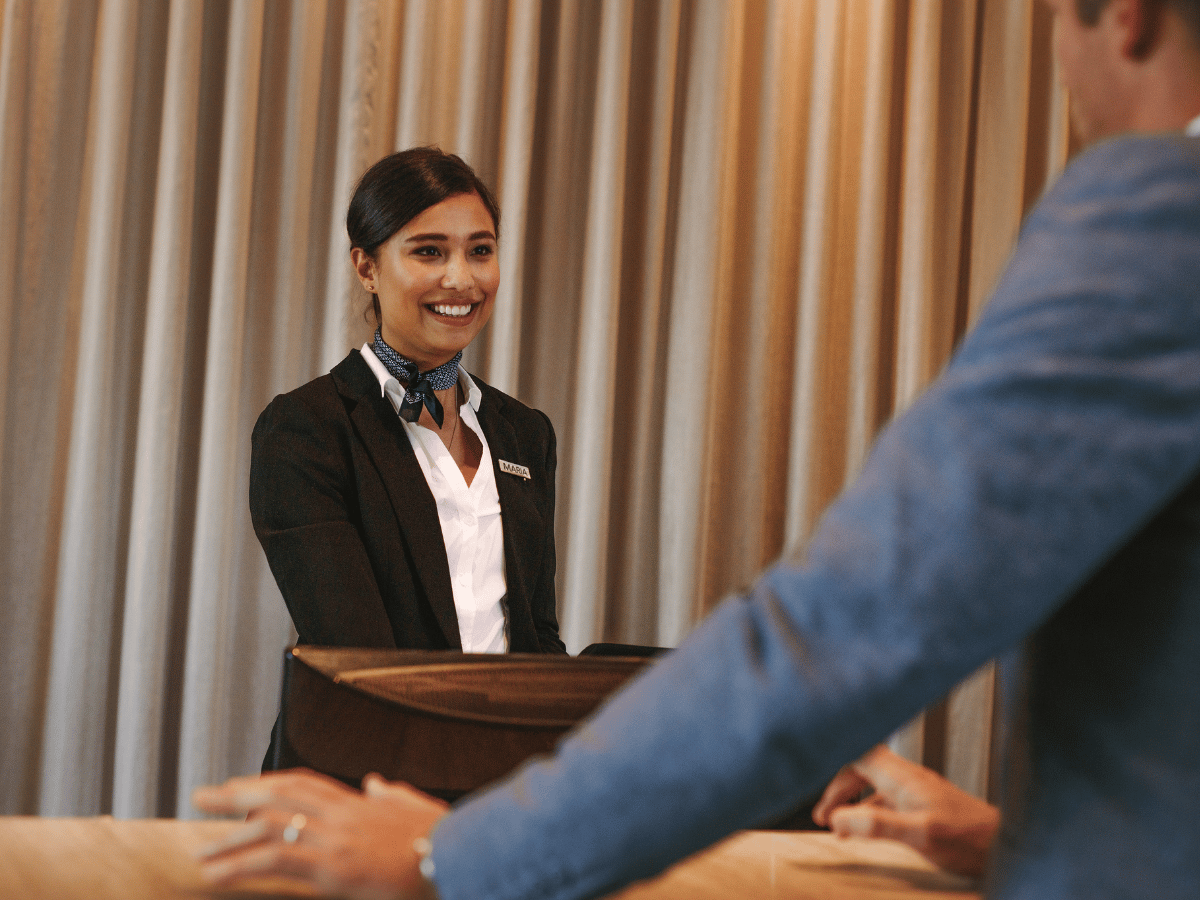 Concierge assisting travelers during their journey